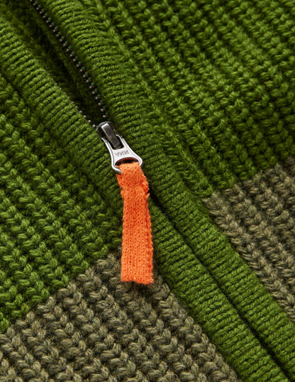 Chunky Zip-Through Jumper-Green-8
