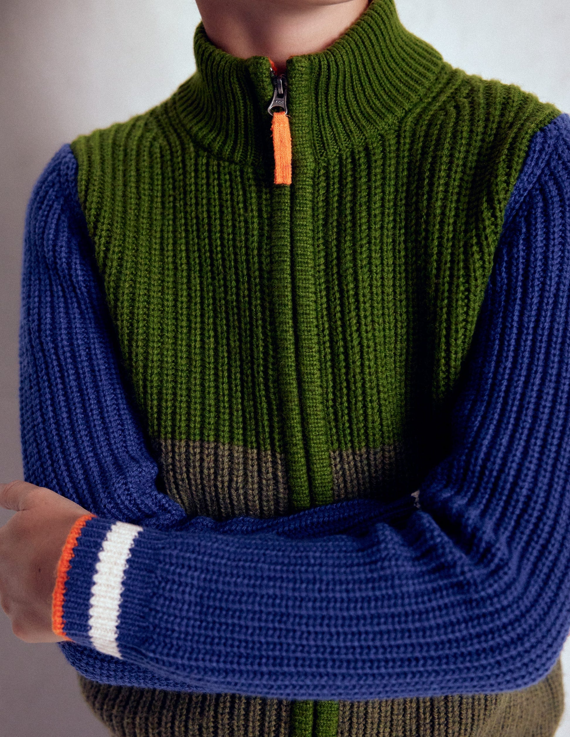 Chunky Zip-Through Jumper-Green-5