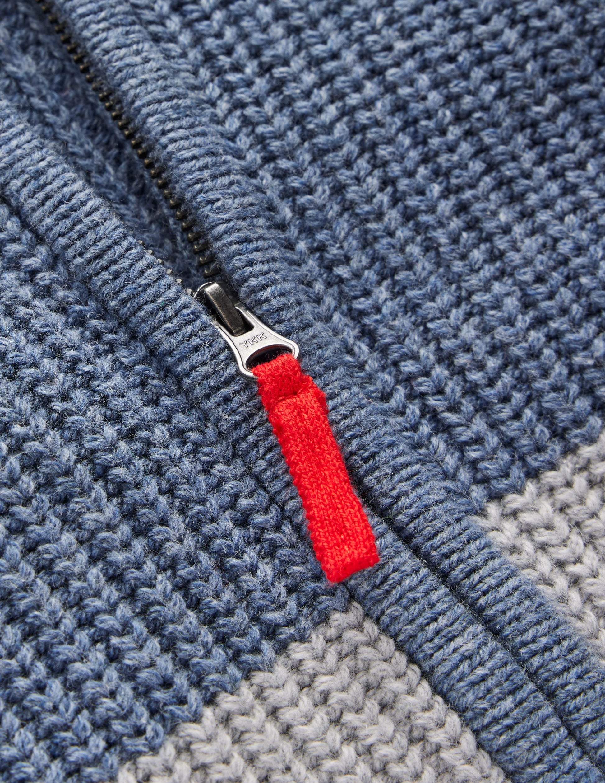 Chunky Zip-Through Jumper-Grey Marl Colour Block-3