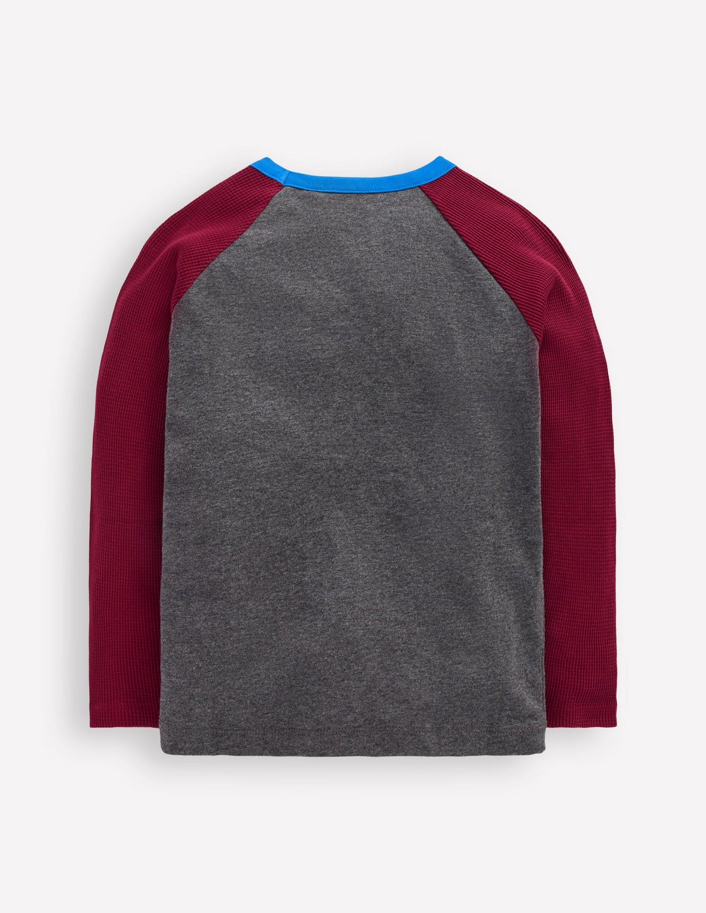 Waffle Mix Raglan-Charcoal Marl/ Rumba Red