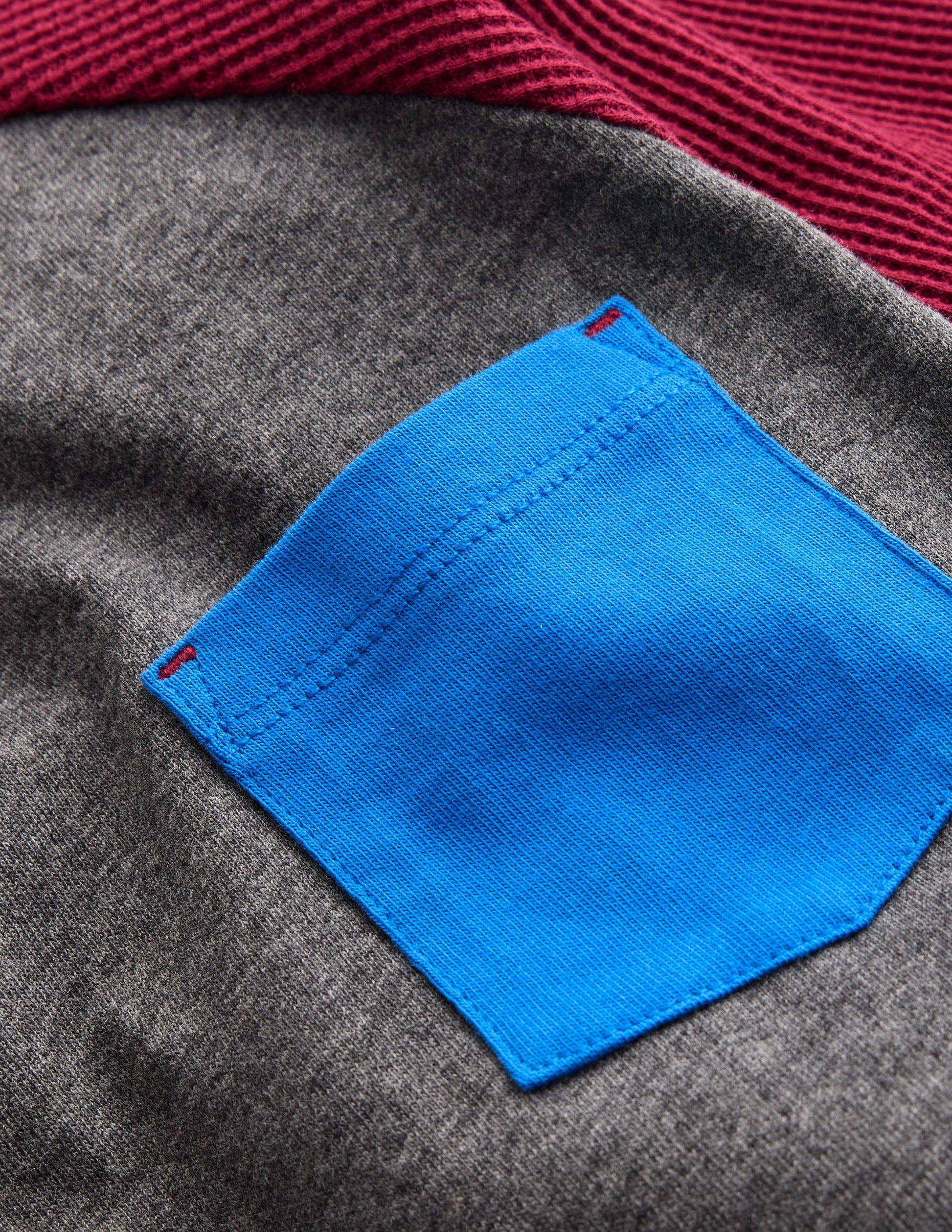 Waffle Mix Raglan-Charcoal Marl/ Rumba Red-6