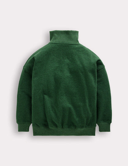 Half-Zip Sweatshirt-Green Marl-2