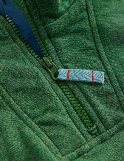 Half-Zip Sweatshirt-Green Marl-3