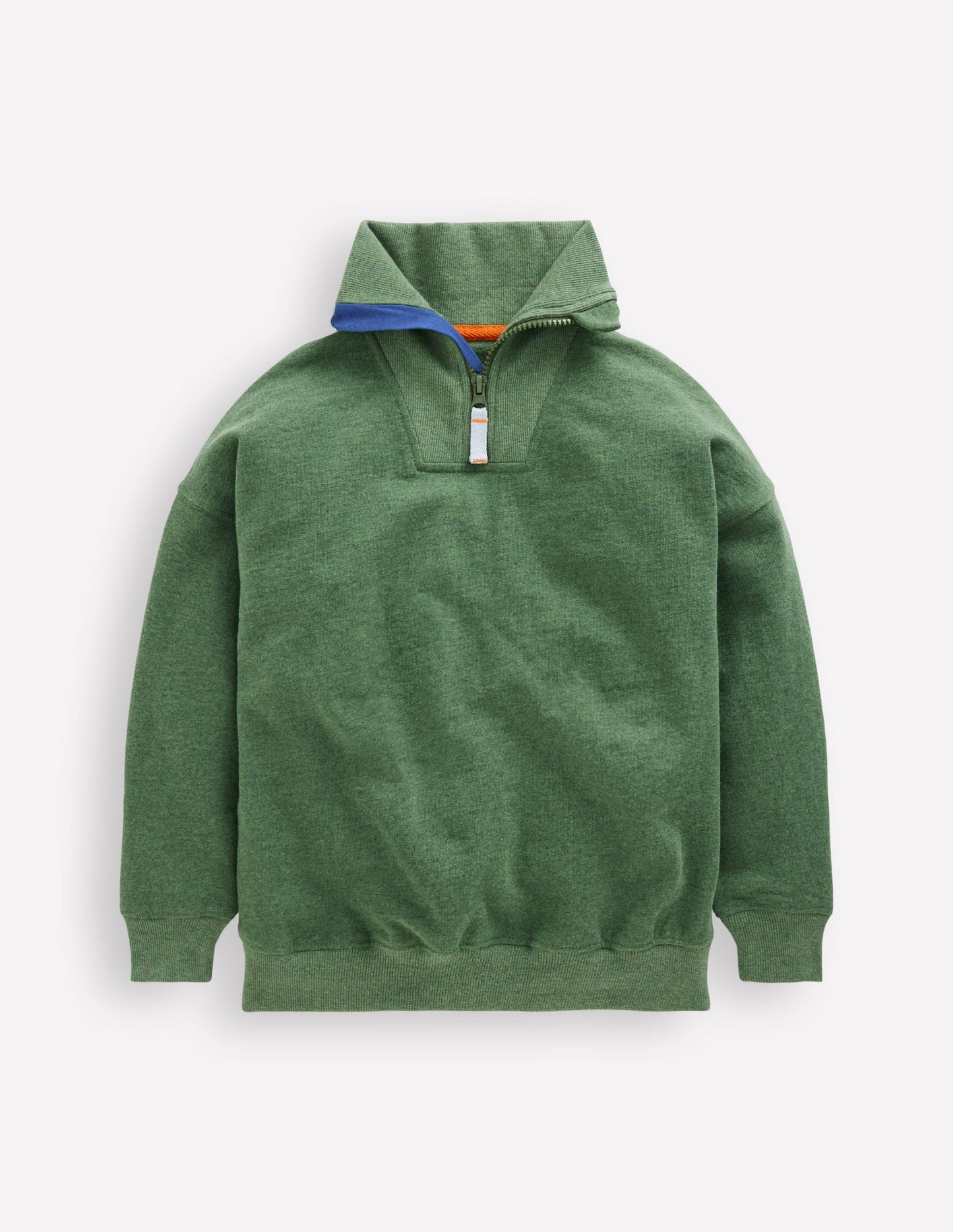 Half-Zip Sweatshirt-Green Marl