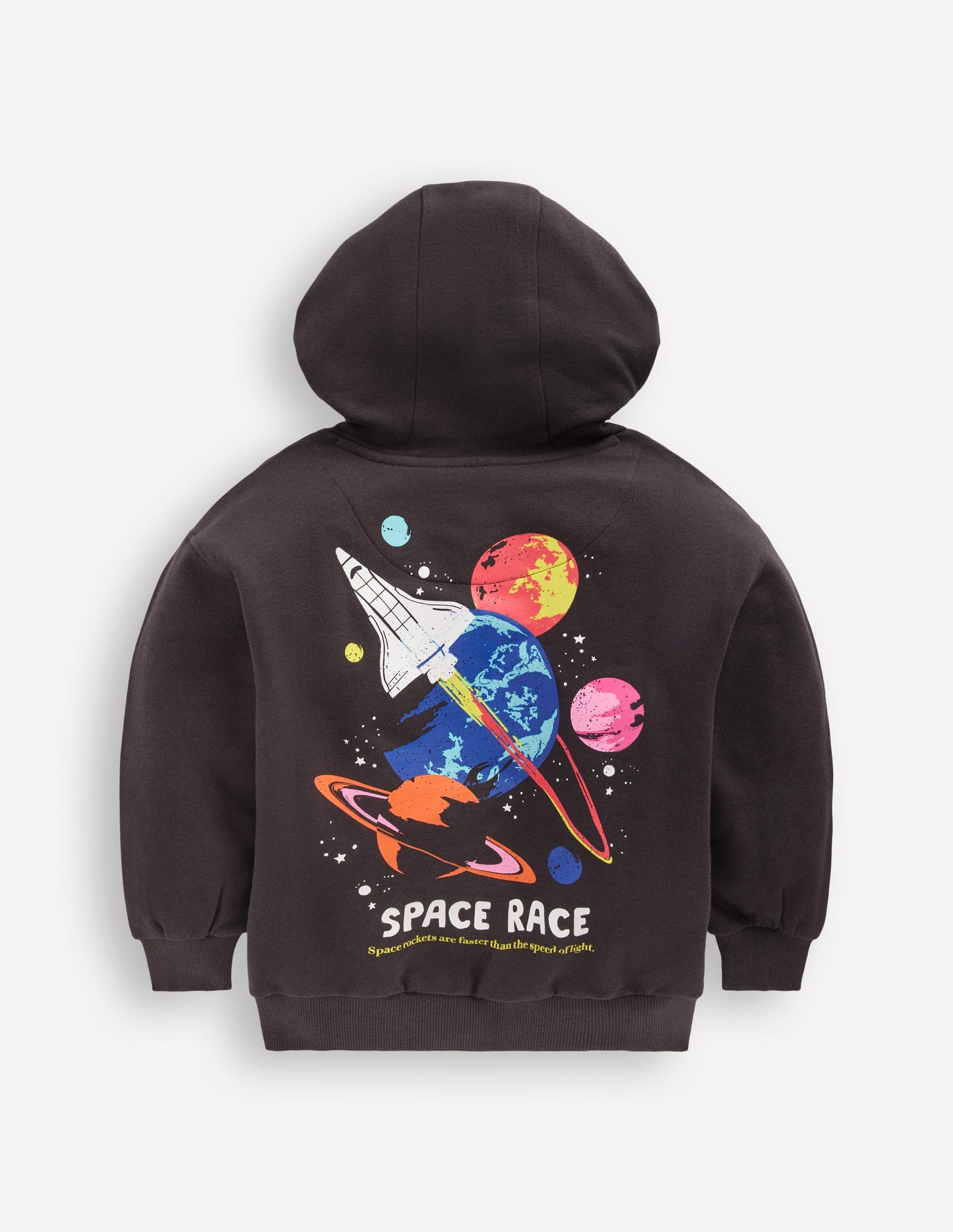 Front and Back Hoodie-Charcoal Space