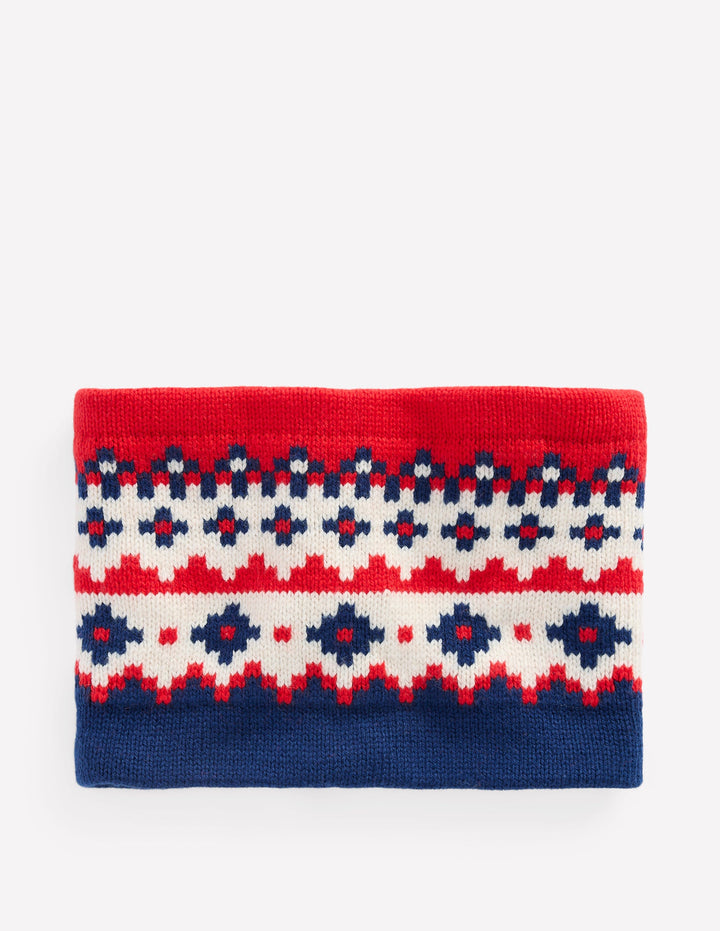 Fair Isle Snood-College Navy Fair Isle