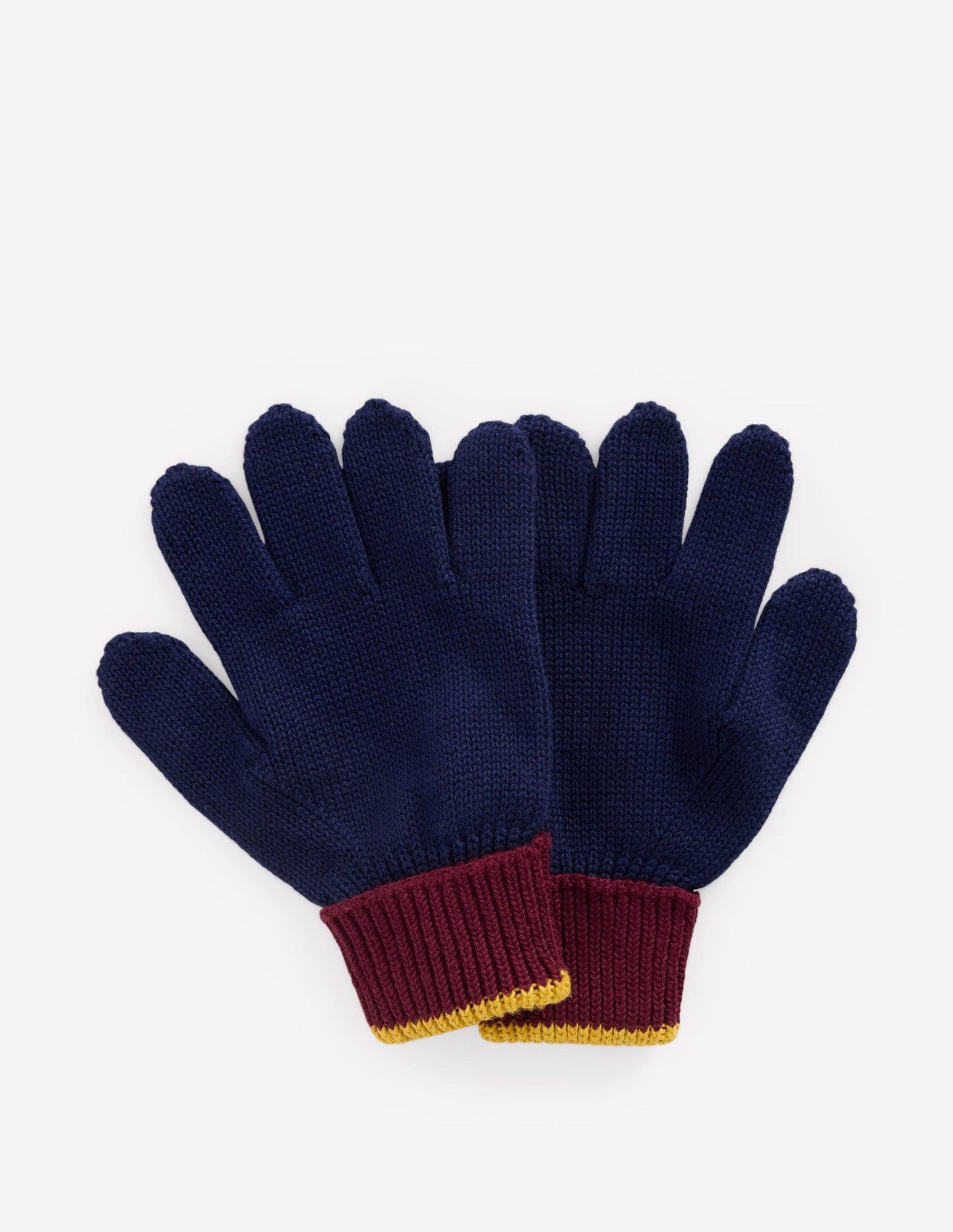 Knitted Gloves-College Navy Colourblock