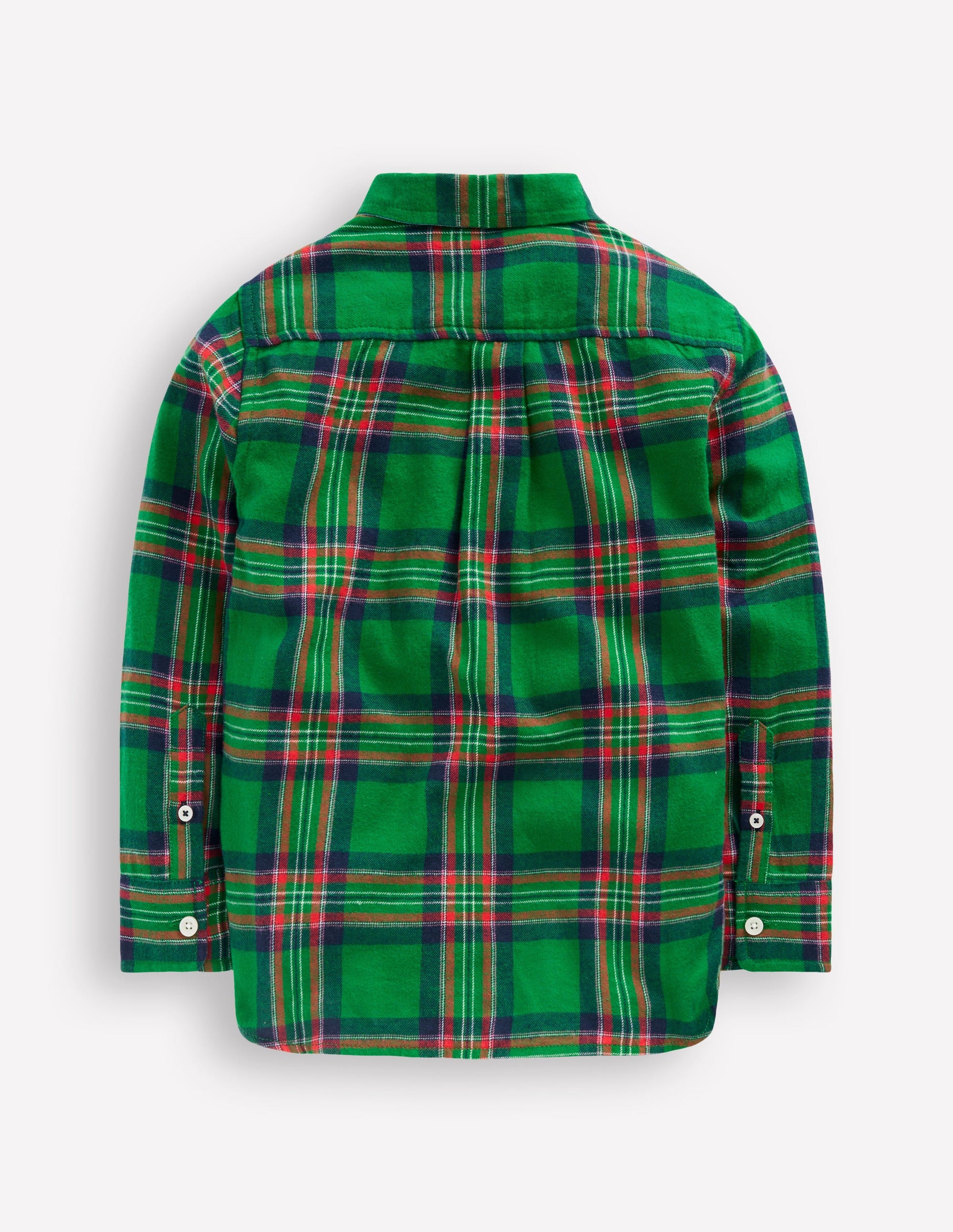 Cosy Cotton Check Shirt-Green Check-3