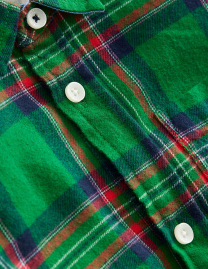 Cosy Cotton Check Shirt-Green Check-4
