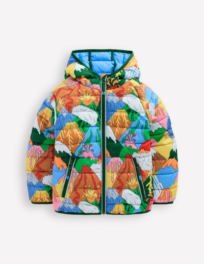 Pack-away Padded Jacket-Multi Volcanoes-4