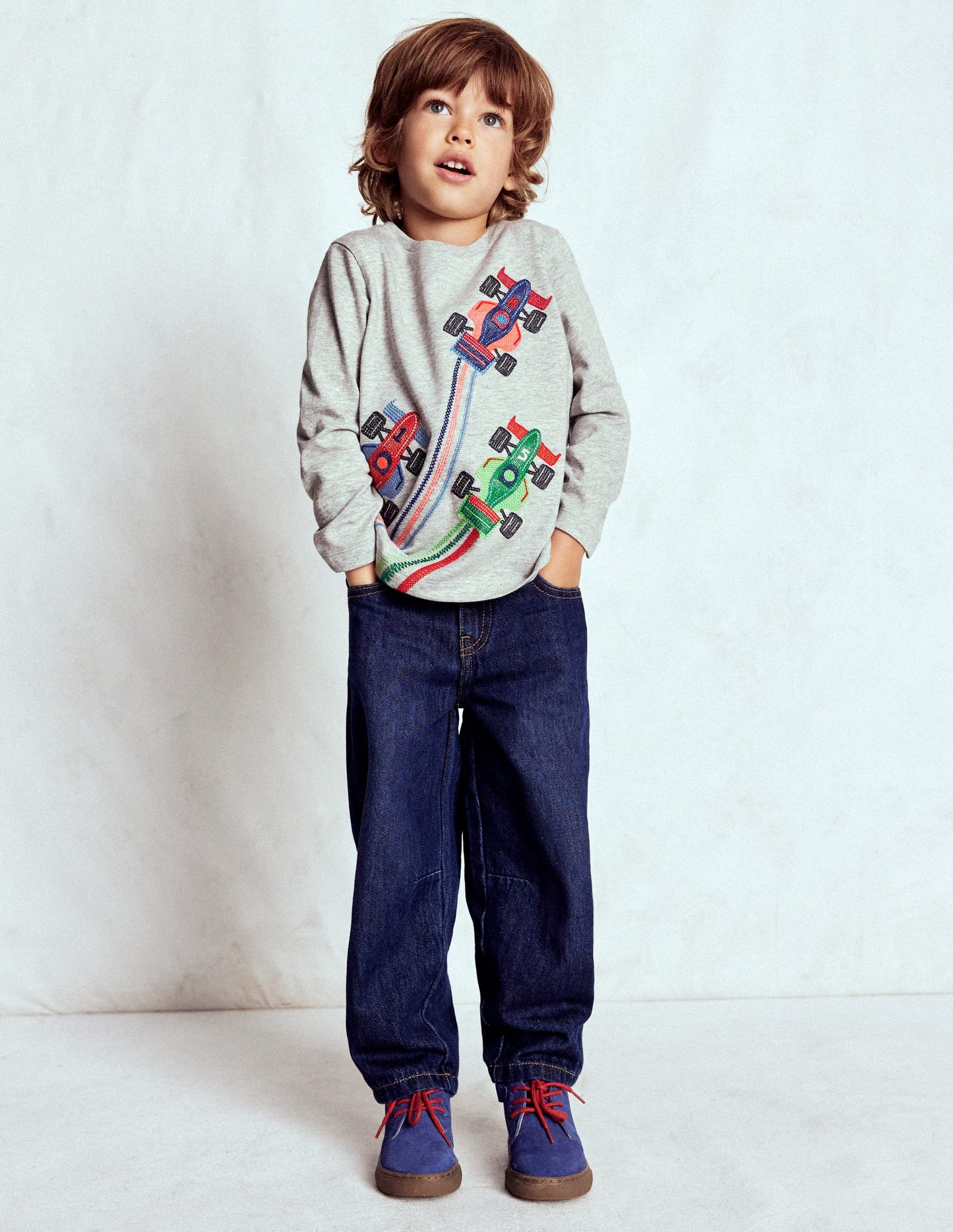 Superstitch Long Sleeve Top-Racing Cars