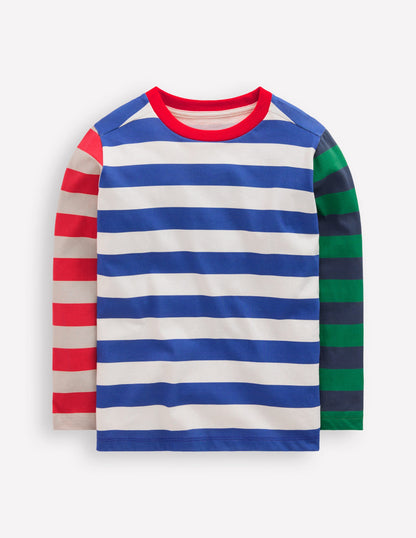 Long Sleeve Hotchpotch T-shirt-White Multi-1