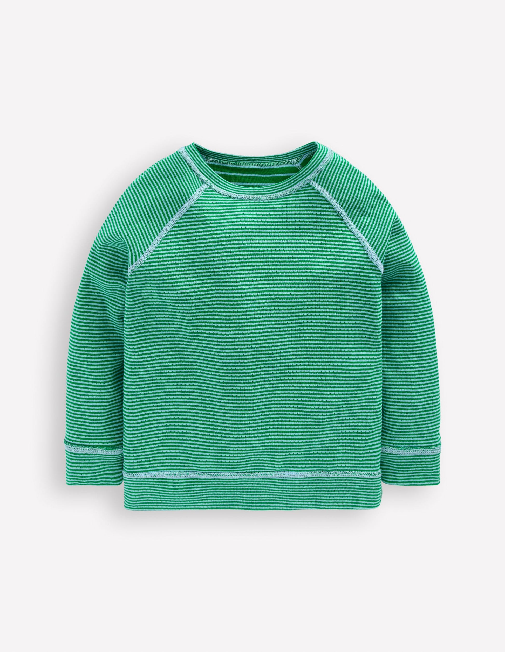 Reversible Long Sleeve T-Shirt-GREEN TAMBOURINE / BLUE-4