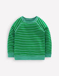 Reversible Long Sleeve T-Shirt-GREEN TAMBOURINE / BLUE