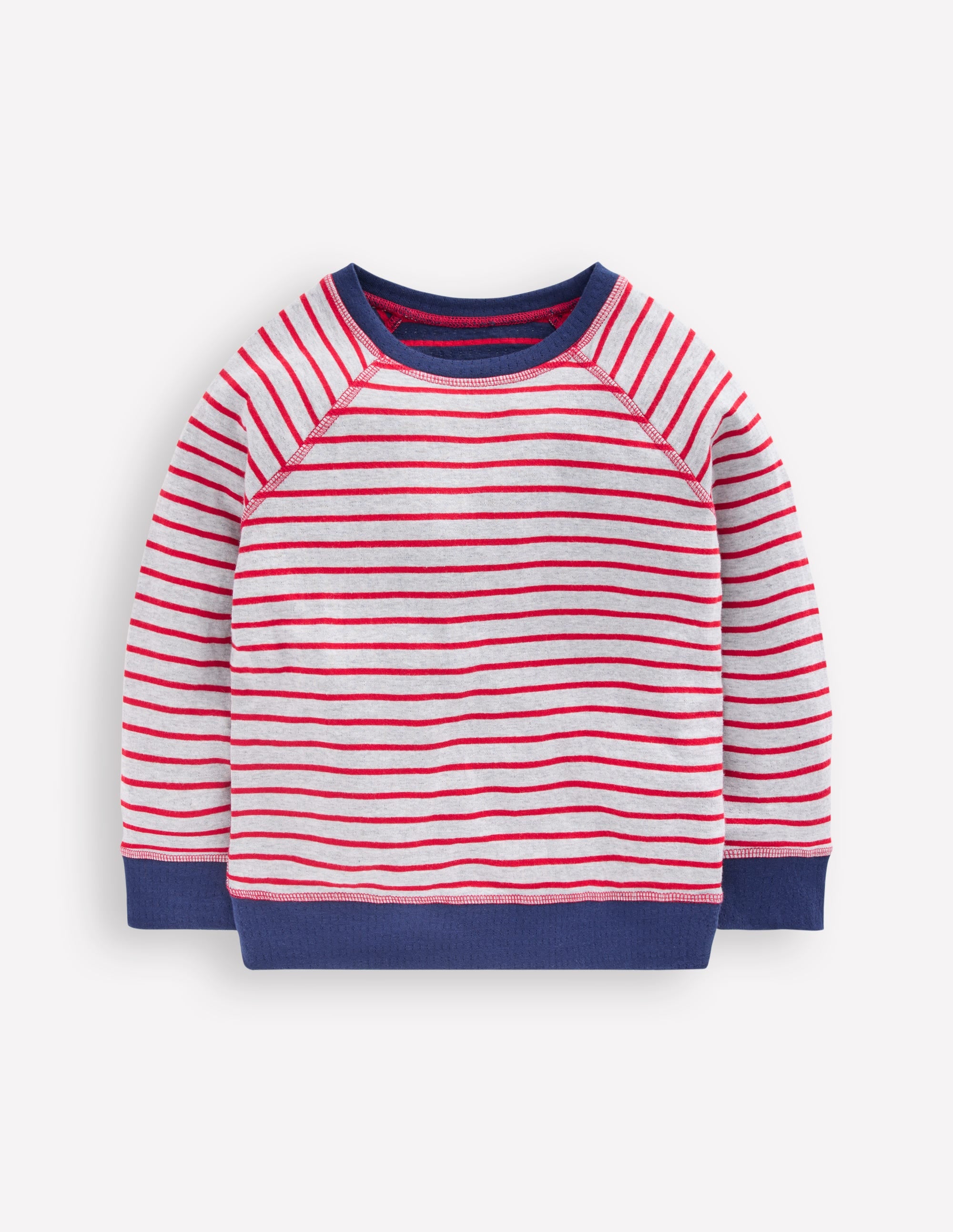 Reversible Long Sleeve T-Shirt-Mars Red/ Medieval Blue - Image 1