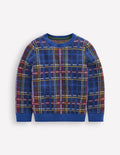 Heritage Check Jumper-Medieval Blue Check