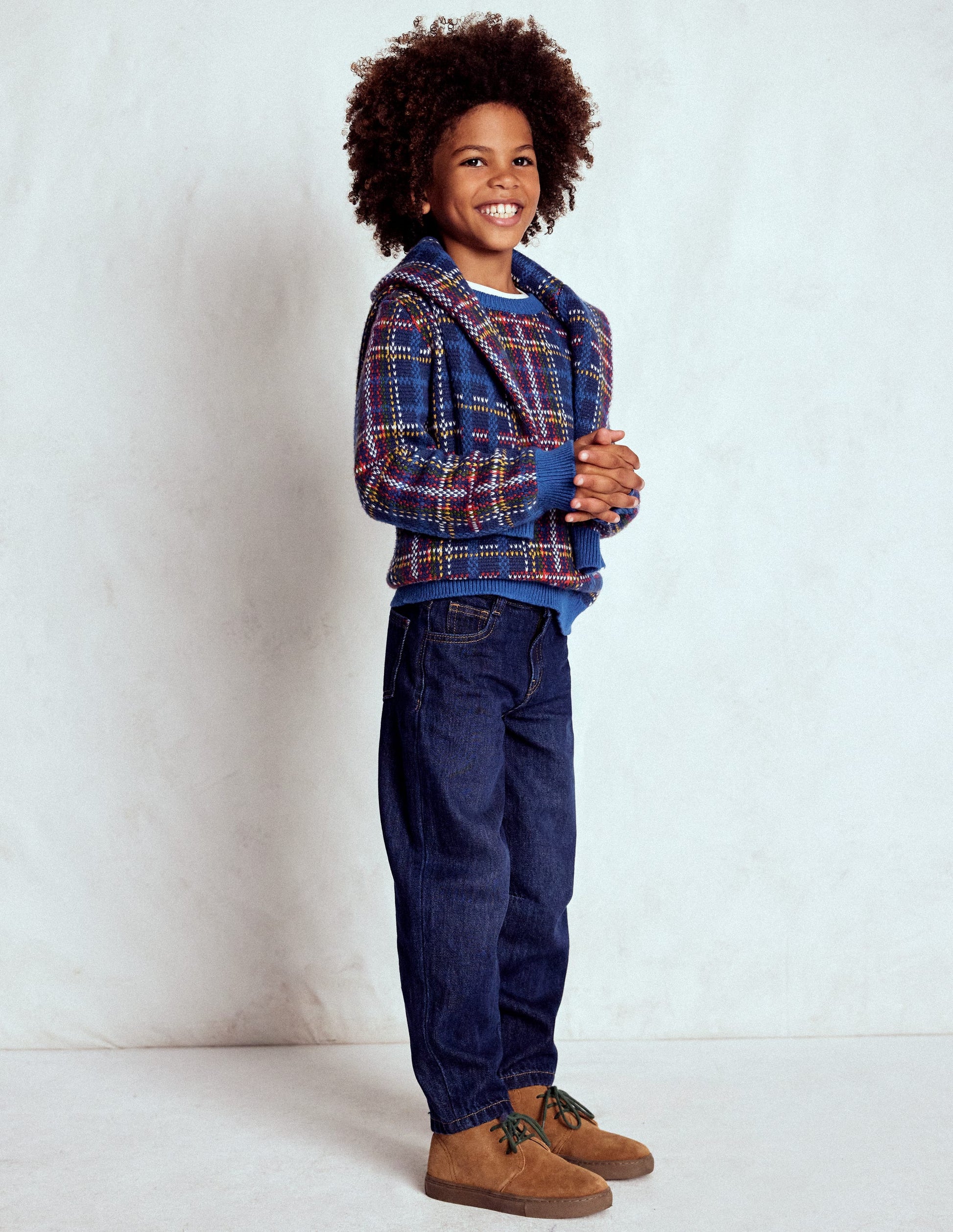 Heritage Check Jumper-Medieval Blue Check-2