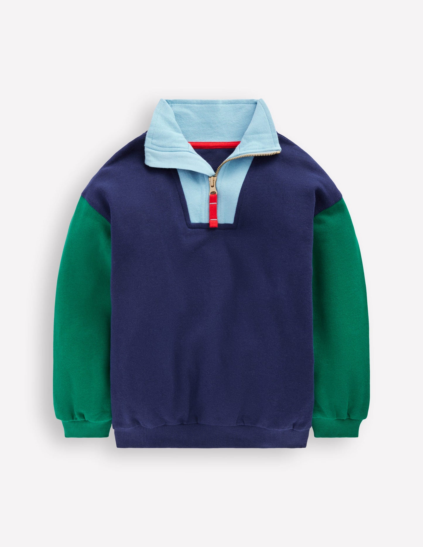 Half-Zip Sweatshirt-Medieval blue Colourblock