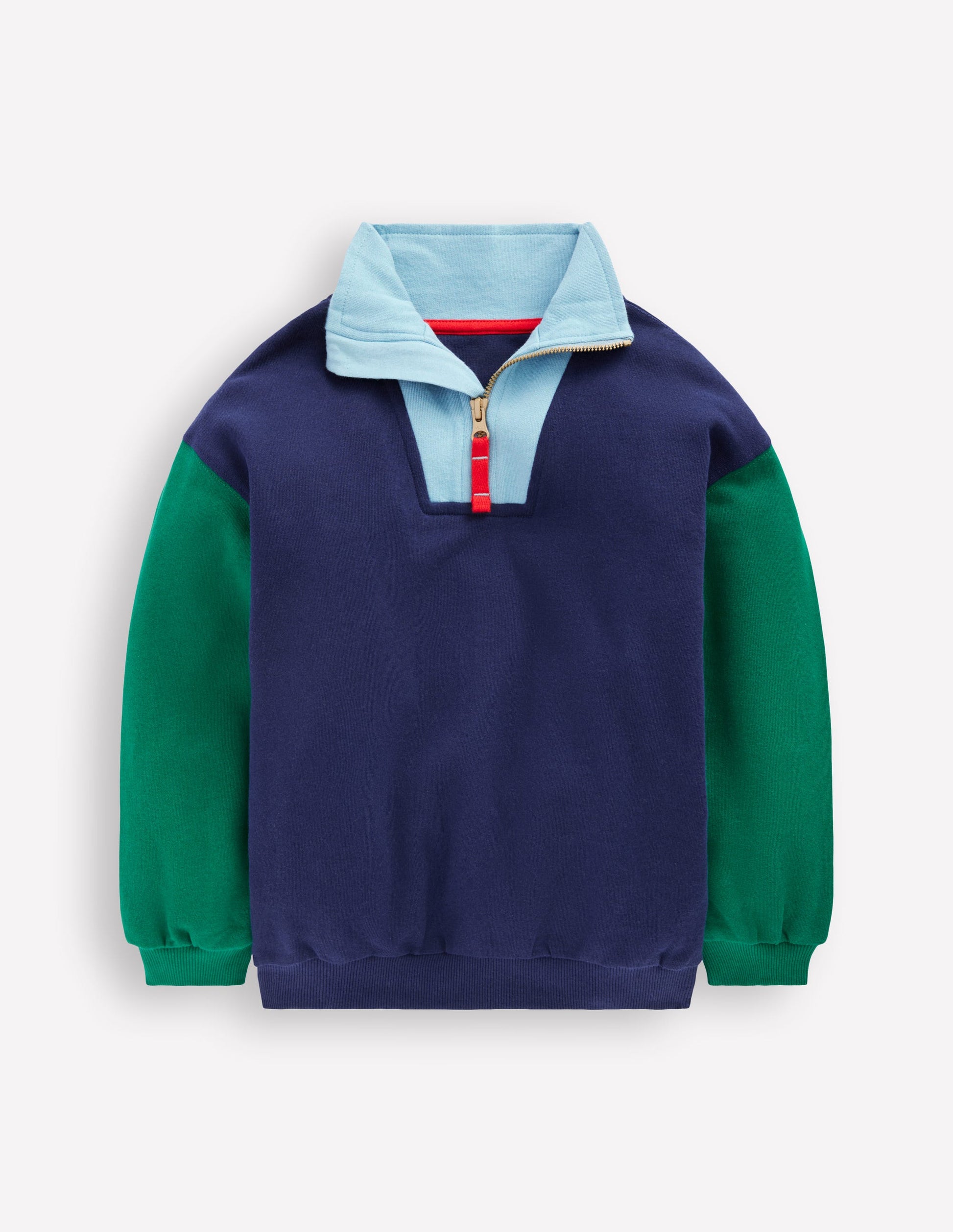 Half-Zip Sweatshirt-Medieval blue Colourblock-5