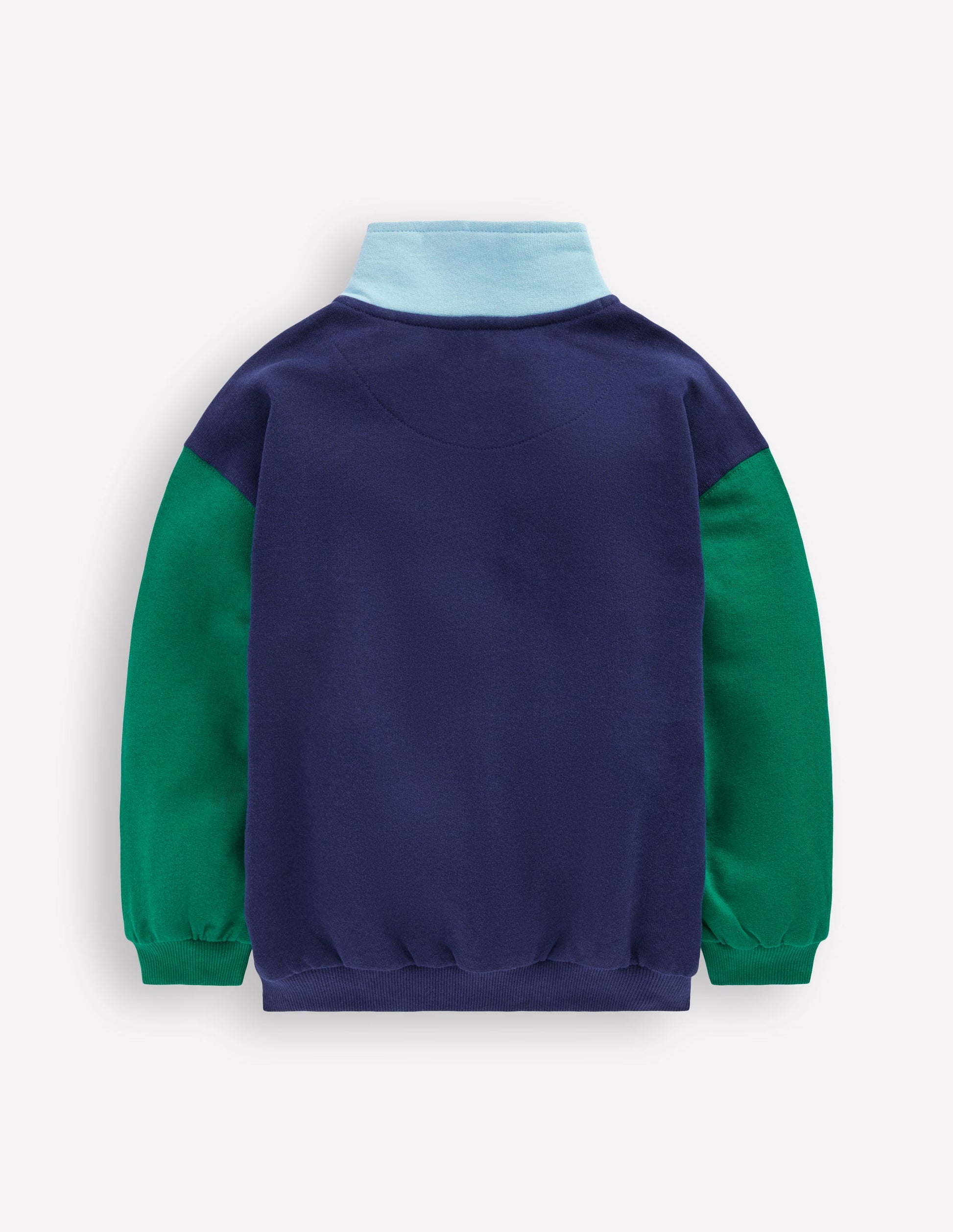 Half-Zip Sweatshirt-Medieval blue Colourblock-6