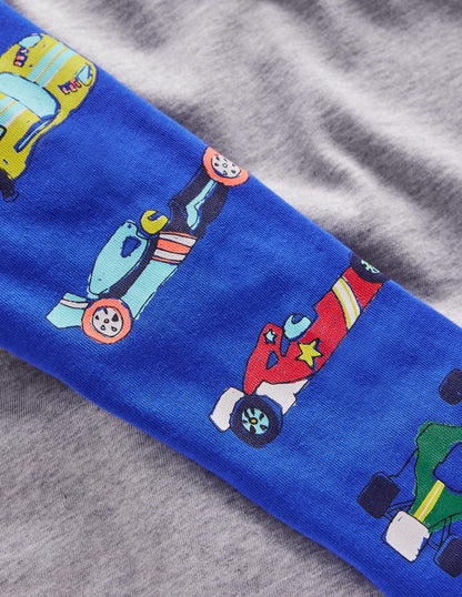 Printed Sleeve Raglan T-shirt-Racing Cars-3