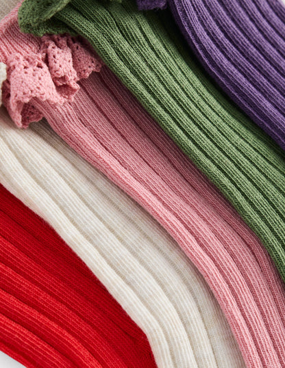 5-Pack Frilly Socks-Autumn Multi-2