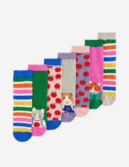 Socks 7 Pack-School Animals-1