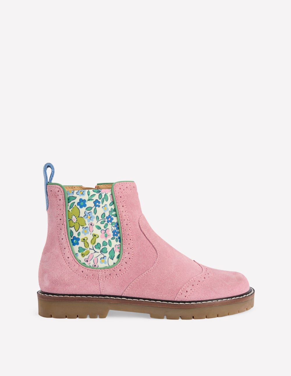 Leather Chelsea Boots-Pink Floral - Image 1