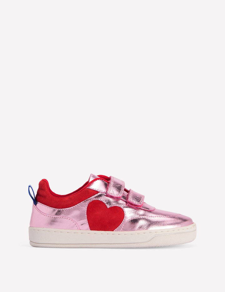 Colourblock Low Tops-Metallic Pink Heart