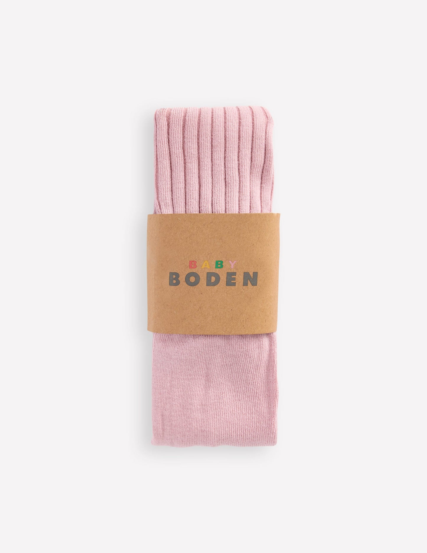 Baby Ribbed Tights-Vintage Pink