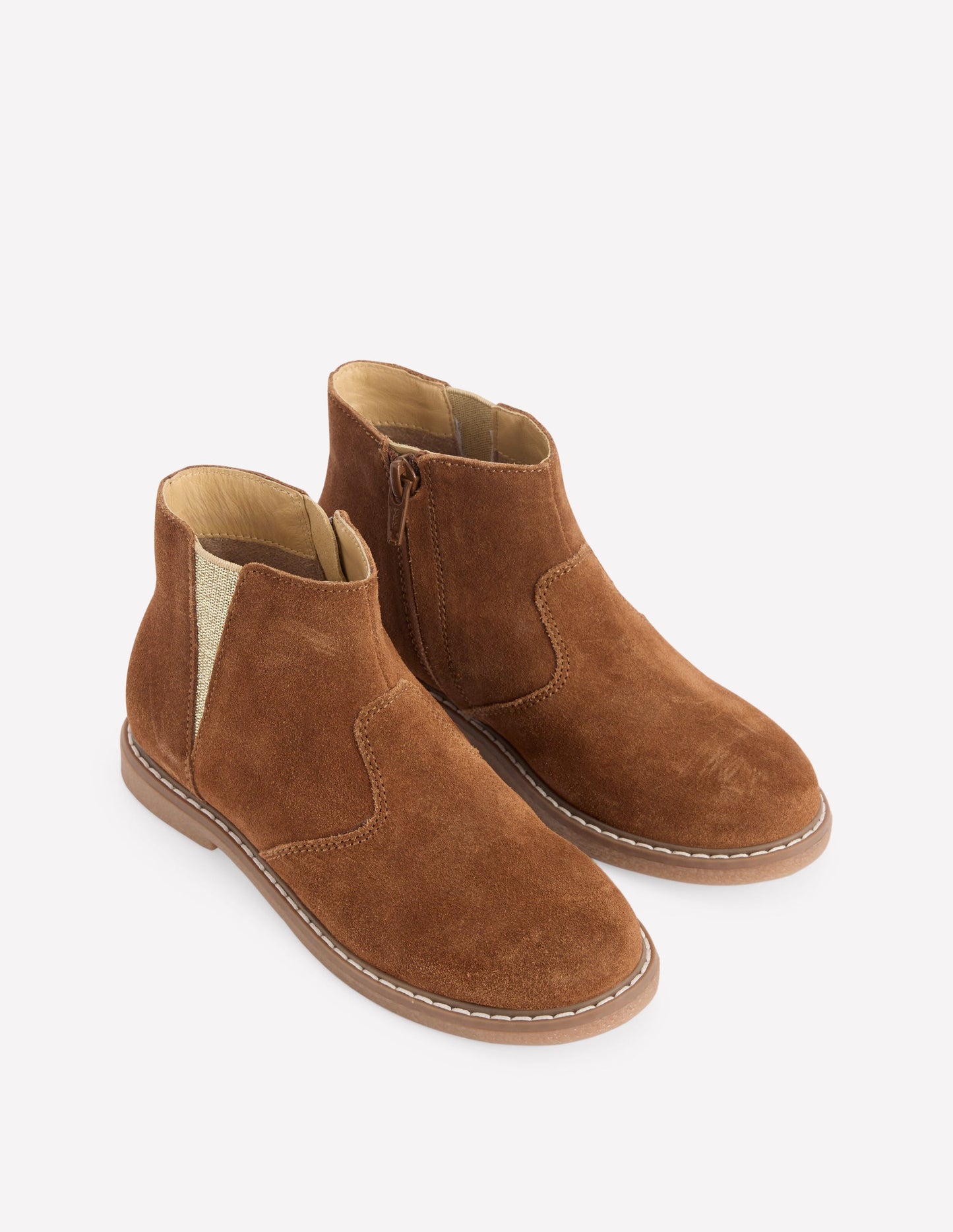 Suede Ankle Boots-Tan