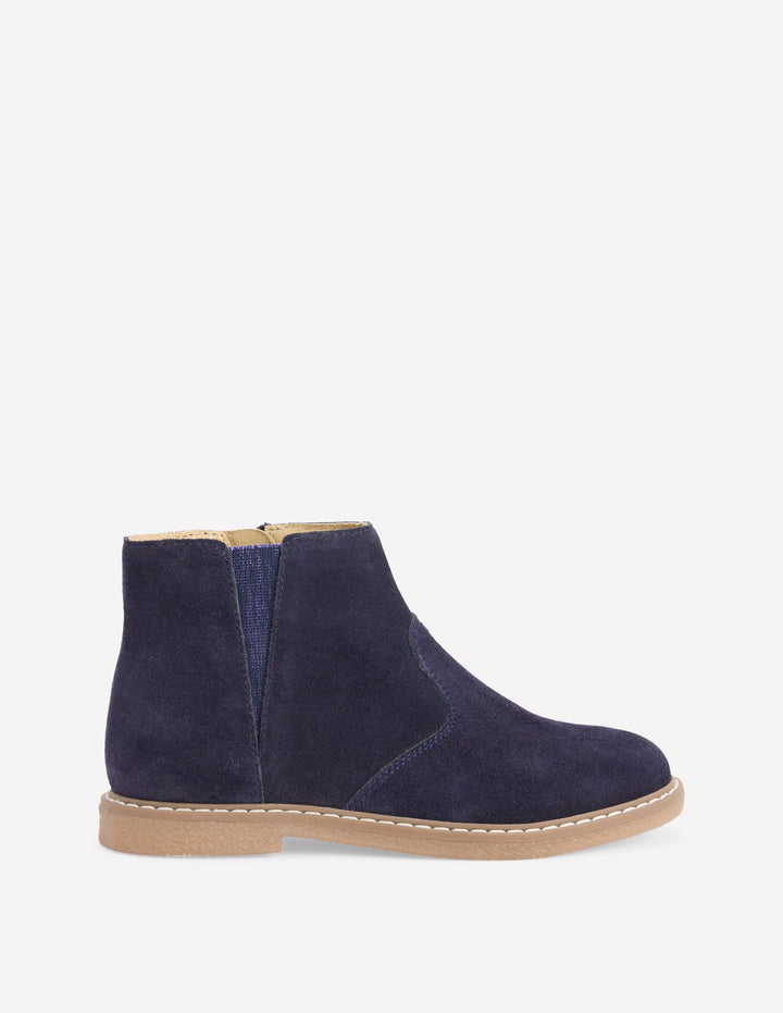 Suede Ankle Boots-College Navy