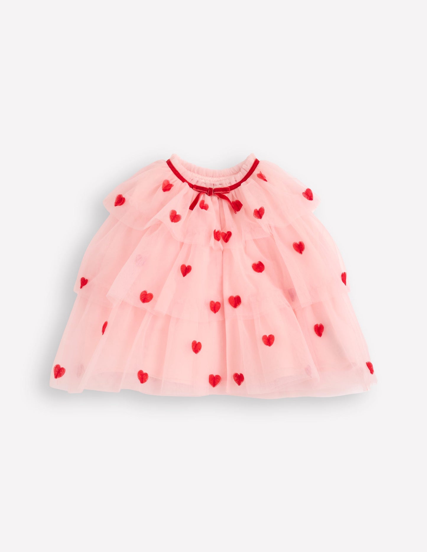 Tulle Heart Cape-Chalk Pink Hearts