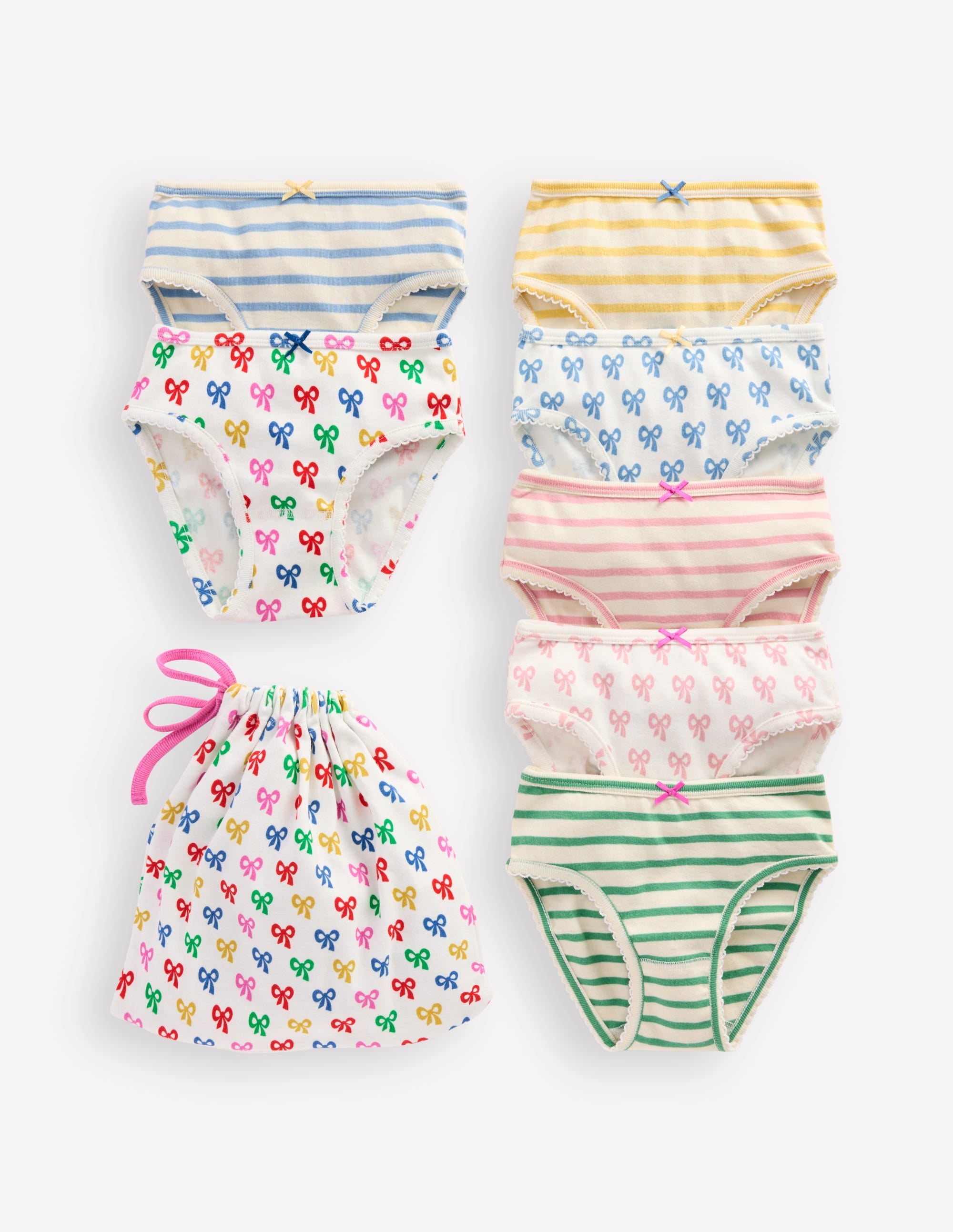 7-pack Pants-Multi Bow/Stripe - Image 1