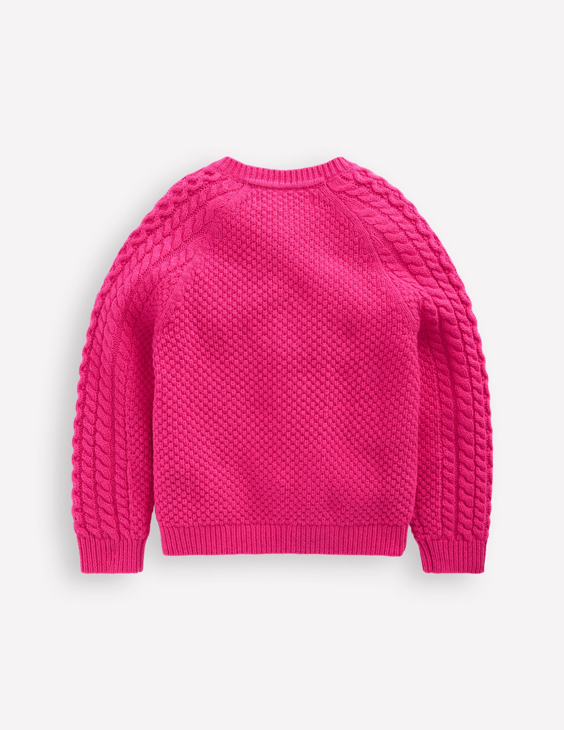 Cable Cardigan-Raspberry Pink-2