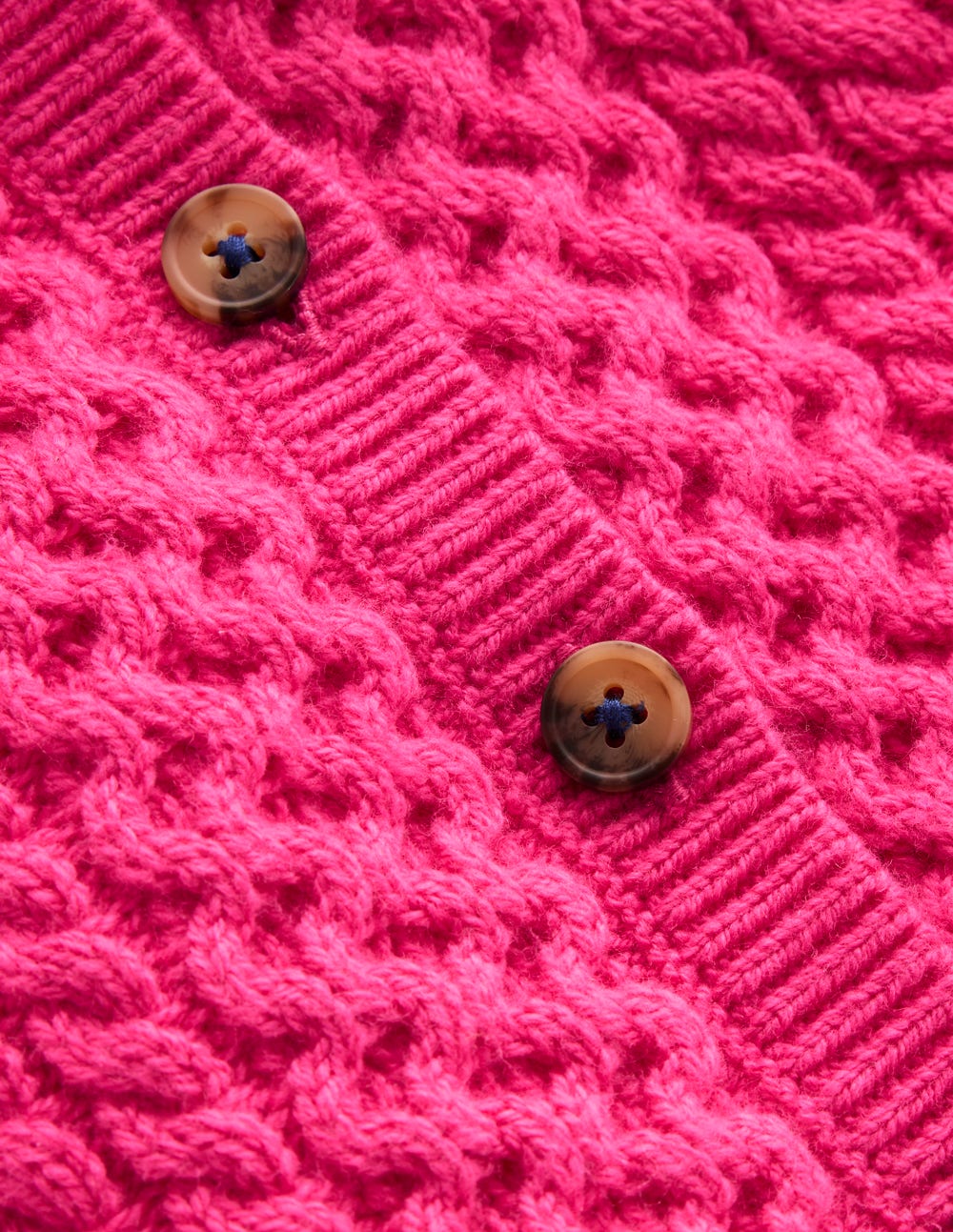 Cable Cardigan-Raspberry Pink