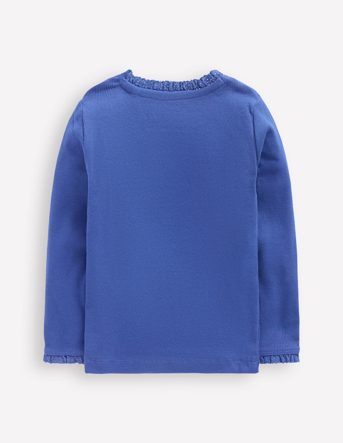 Ribbed Long Sleeve T-shirt-Bluejay
