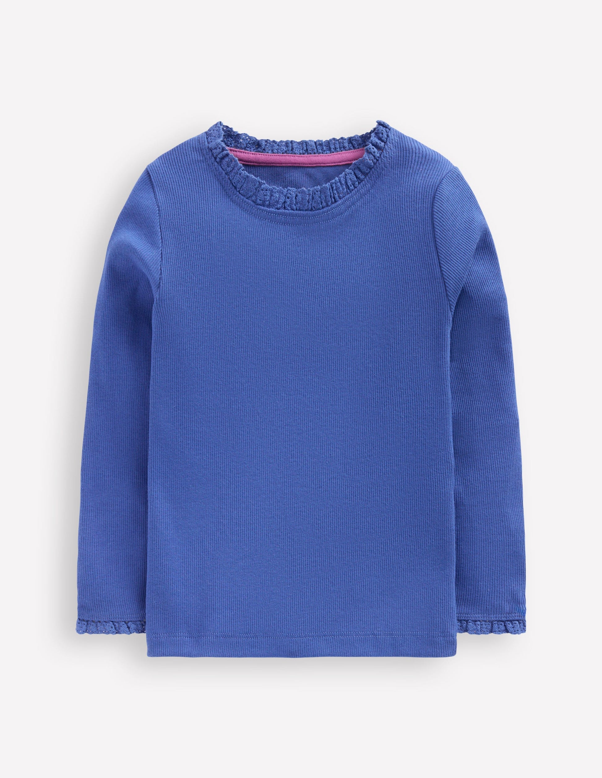 Ribbed Long Sleeve T-shirt-Bluejay-1