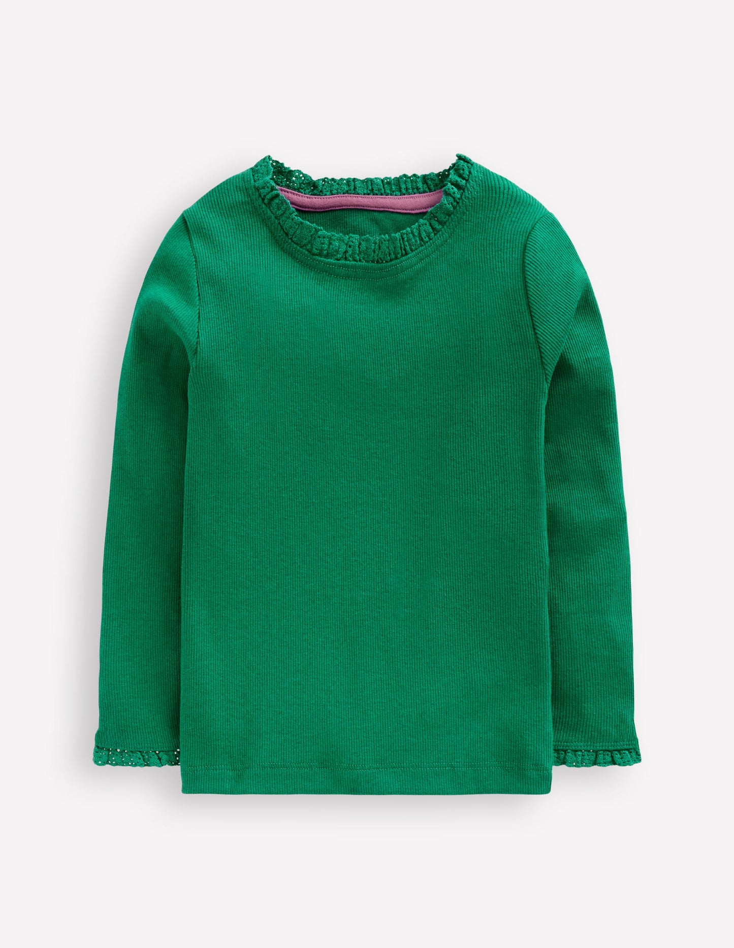 Ribbed Long Sleeve T-shirt-Shady Green