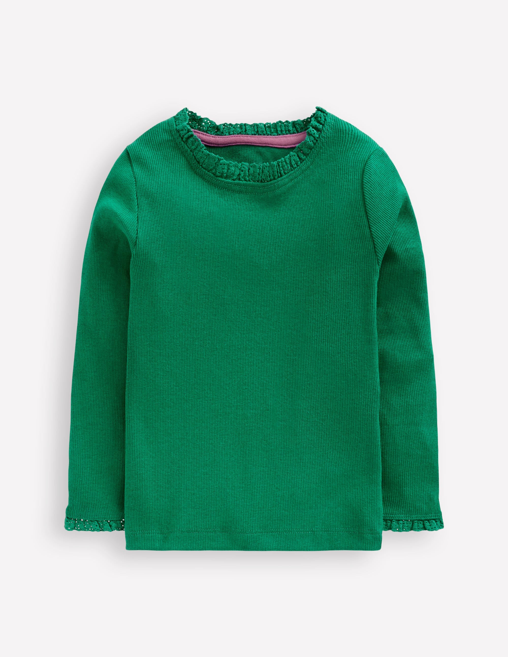 Ribbed Long Sleeve T-shirt-Shady Green - Image 1