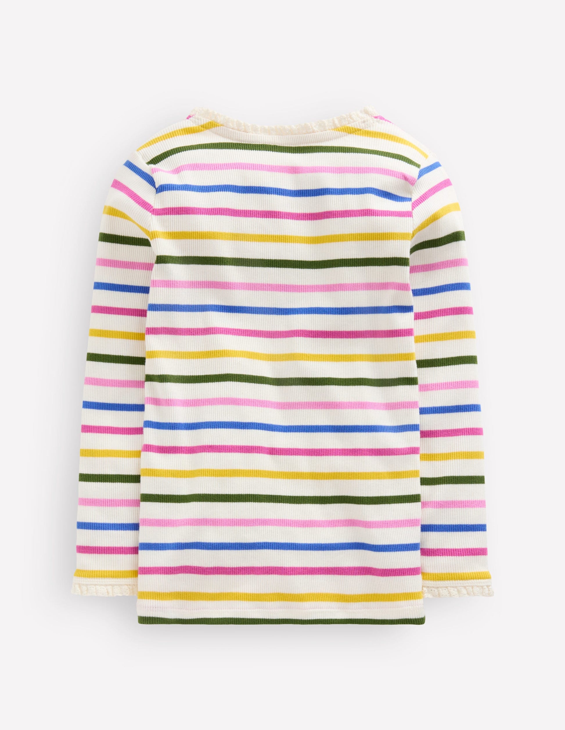 Ribbed Long Sleeve T-shirt-Rainbow Stripe-2