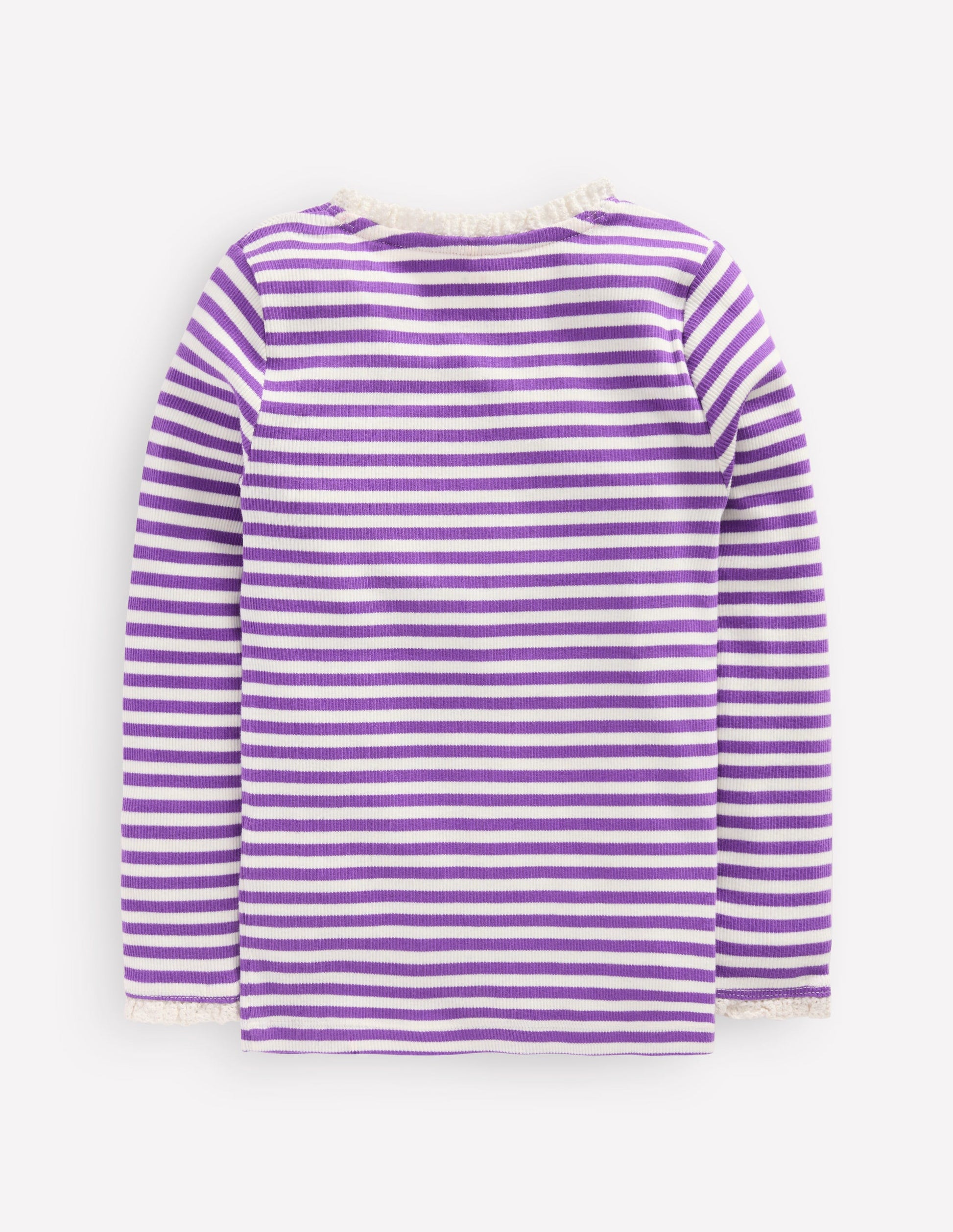 Ribbed Long Sleeve T-shirt-Purple Topaz Stripe-2