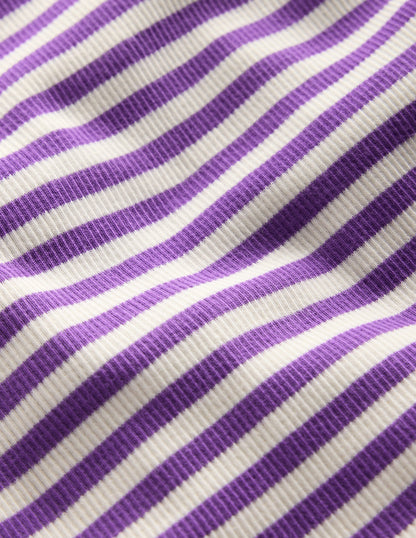 Ribbed Long Sleeve T-shirt-Purple Topaz Stripe-3