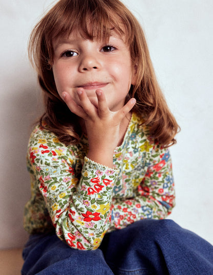 Long Sleeve Pointelle Top-Hotch Potch Floral-3