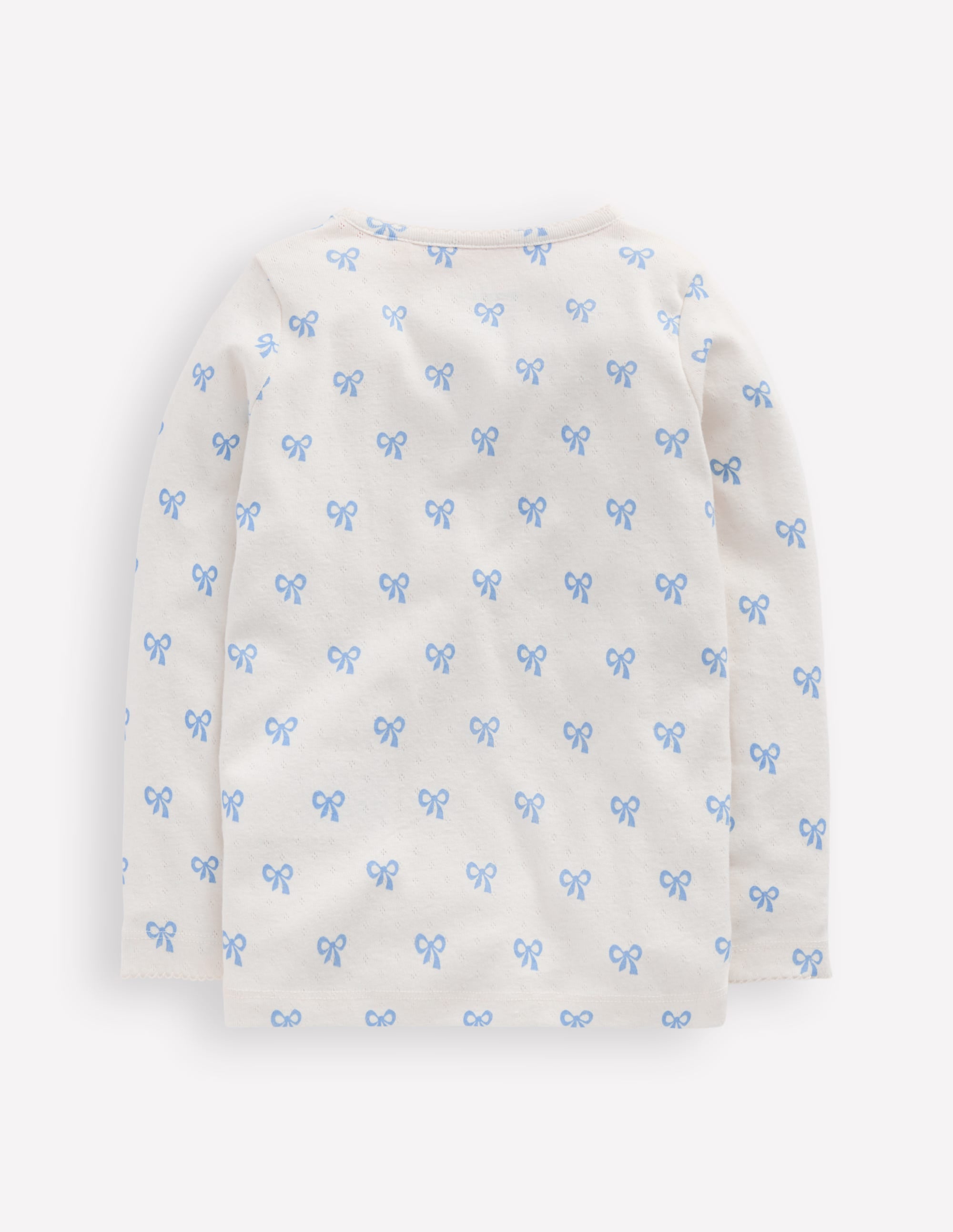 Long Sleeve Pointelle Top-Multi Bows - Image 5