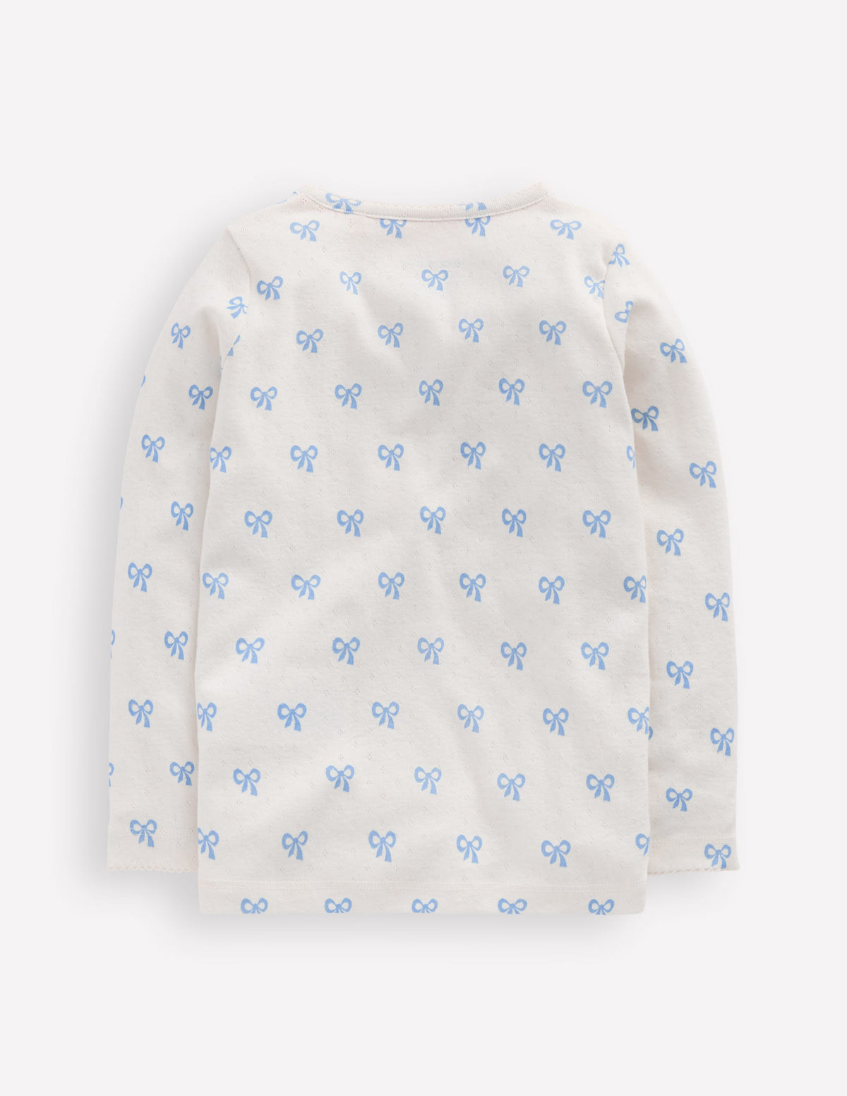 Long Sleeve Pointelle Top-Tiny Bows - Image 5