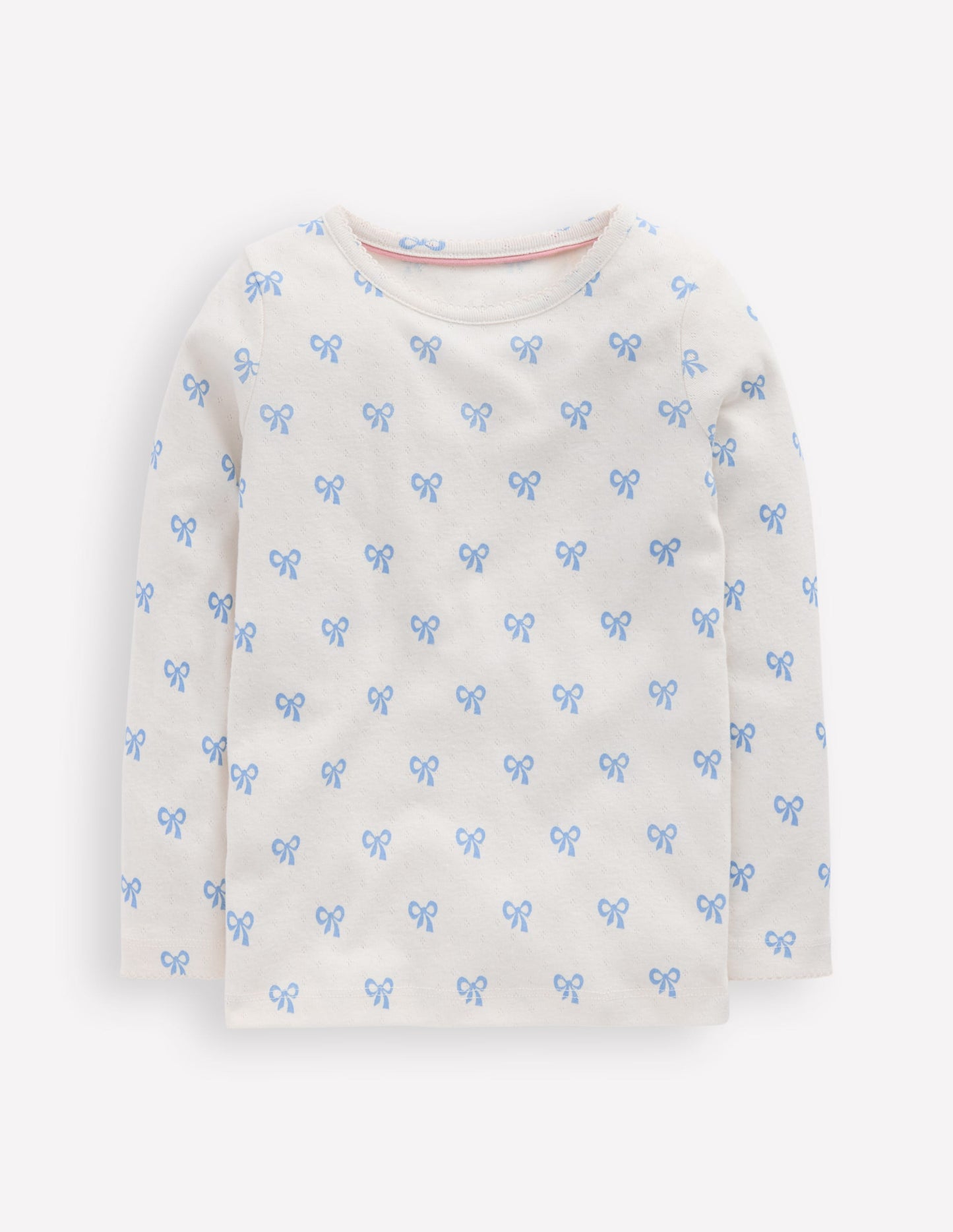 Long Sleeve Pointelle Top-Tiny Bows
