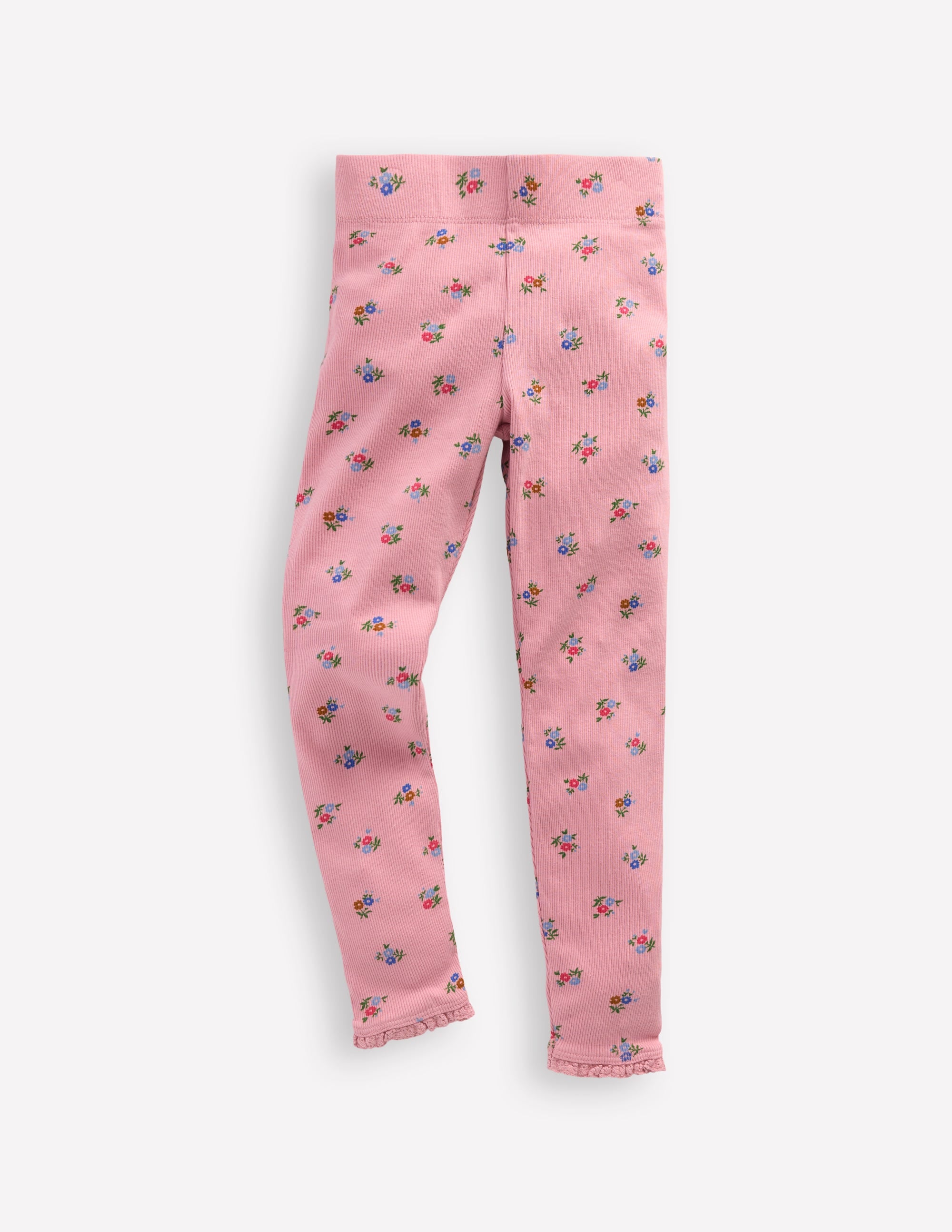 Ribbed Leggings-Chalk Pink Daisy - Image 1