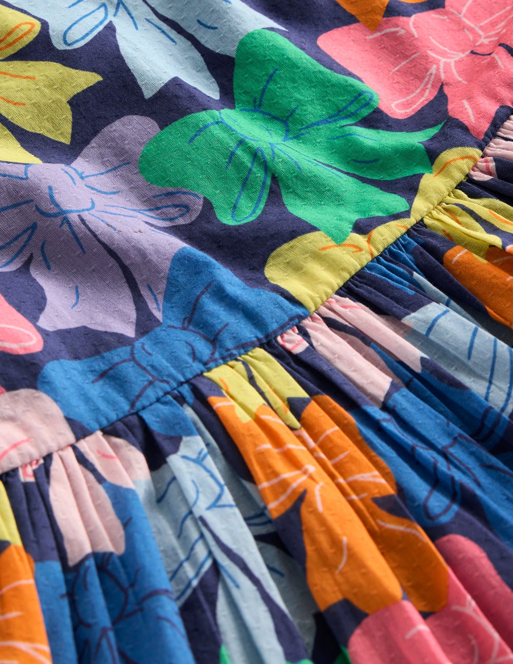 Madeline Woven Dress-Multi Rainbow Bows