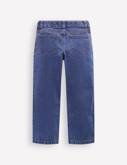 Patch Pocket Trouser-Midwash Denim-2